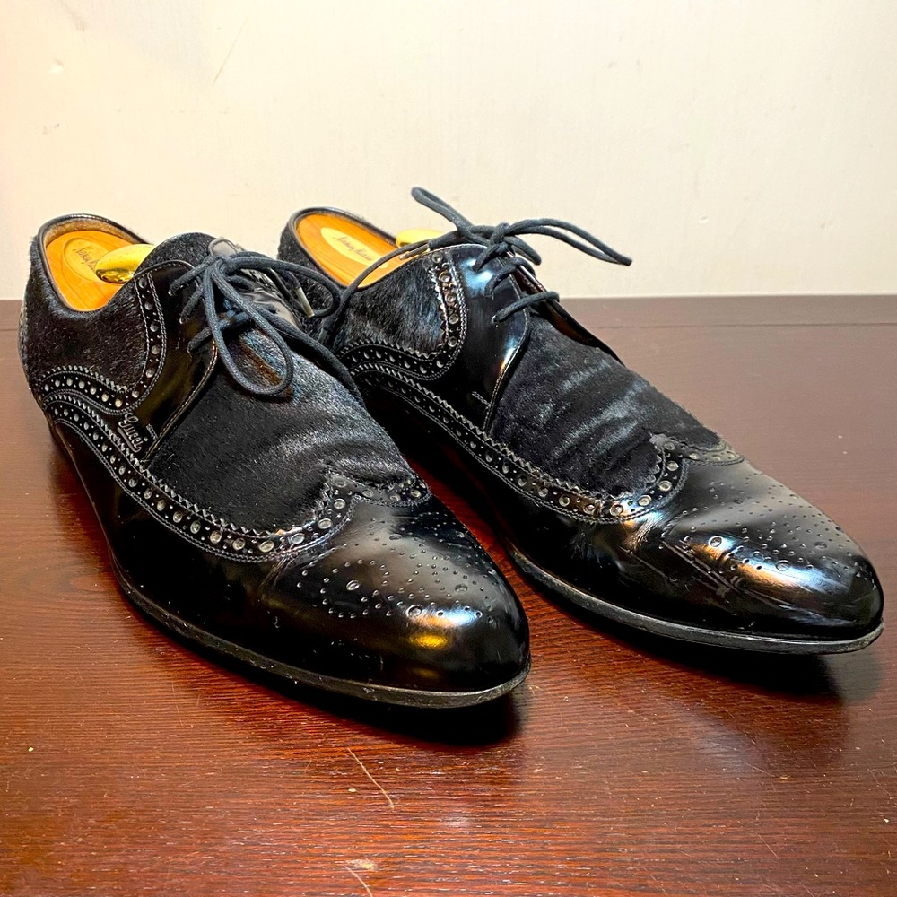 Gucci Men’s Horse Hair Wingtip Oxfords size 9.5